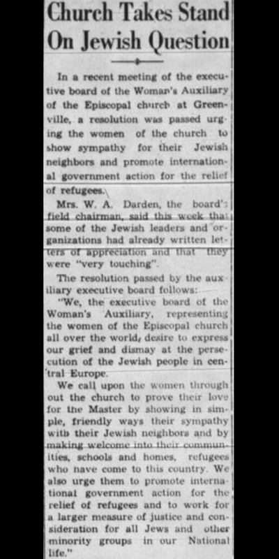 An article clipping from a newspaper on white paper with little damage.