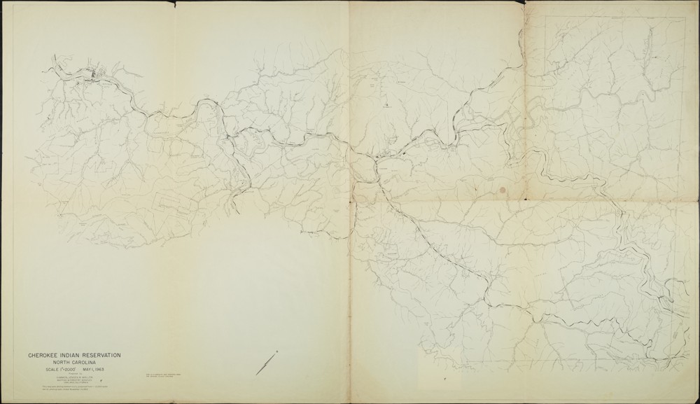 A map depicting the Qualla Boundary, where most members of the Eastern Band of Cherokee live.
