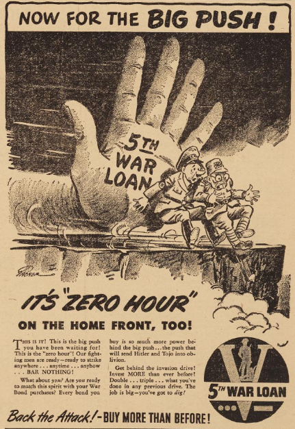 Advertisement for war bonds