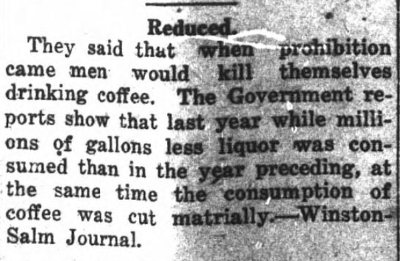 Article discussing the decrease in alcohol consumption