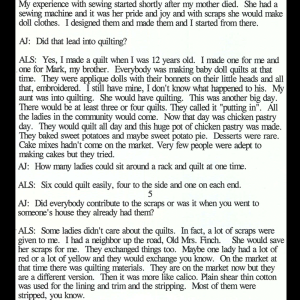Excerpts from oral history transcription.