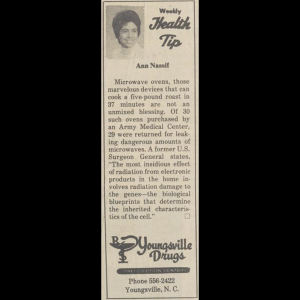 Photo of the author of the article is shown at the top left corner of the excerpt, Ann Nassif is pictured smiling and looking off to the side of the camera with her hair done in a beehive-esque style.