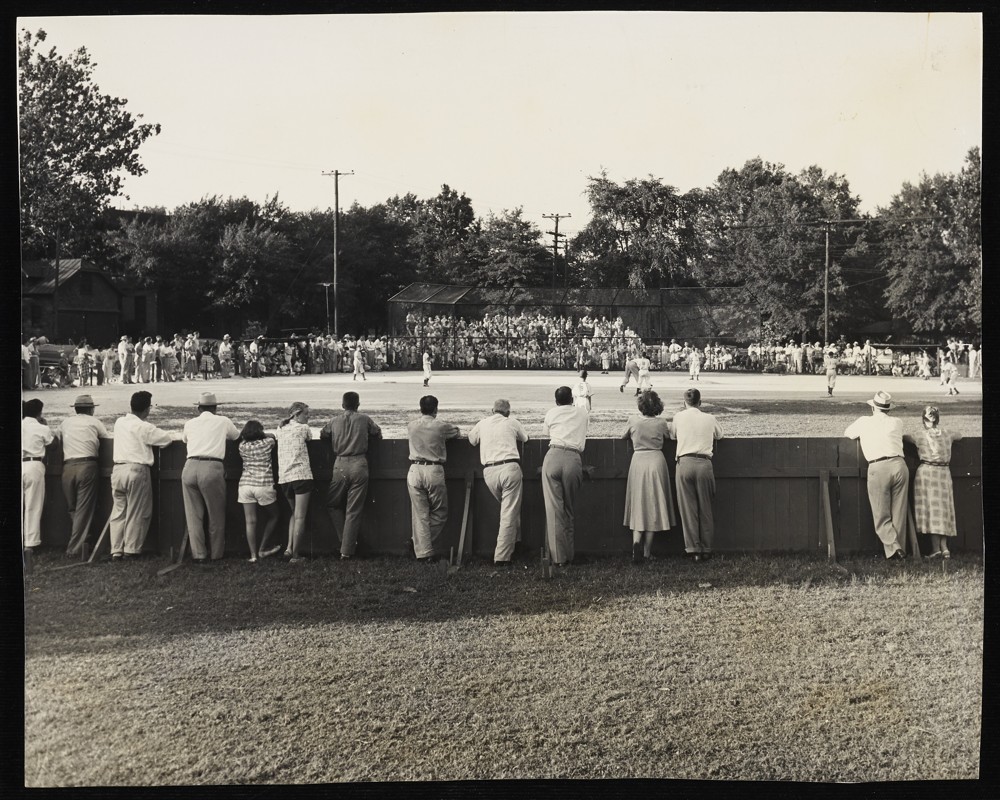 Crowd watching a little league game