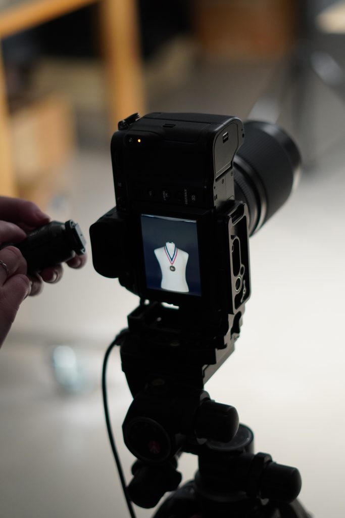 Closeup of a viewing screen on a camera