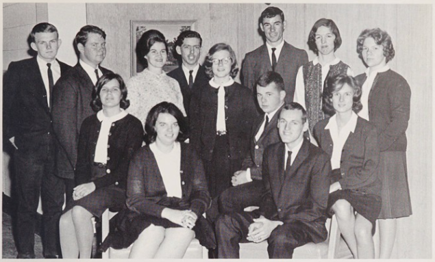 The 1964-1965 annual staff for the Pinehurst High School Yearbook